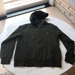 Boys Ralph Lauren Green Fleece Hoodie